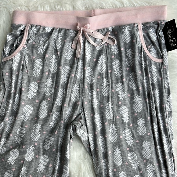 🆕 René Rofe Sleepwear Lounge Pants Pineapple and Hearts Design Size XL - Picture 6 of 9